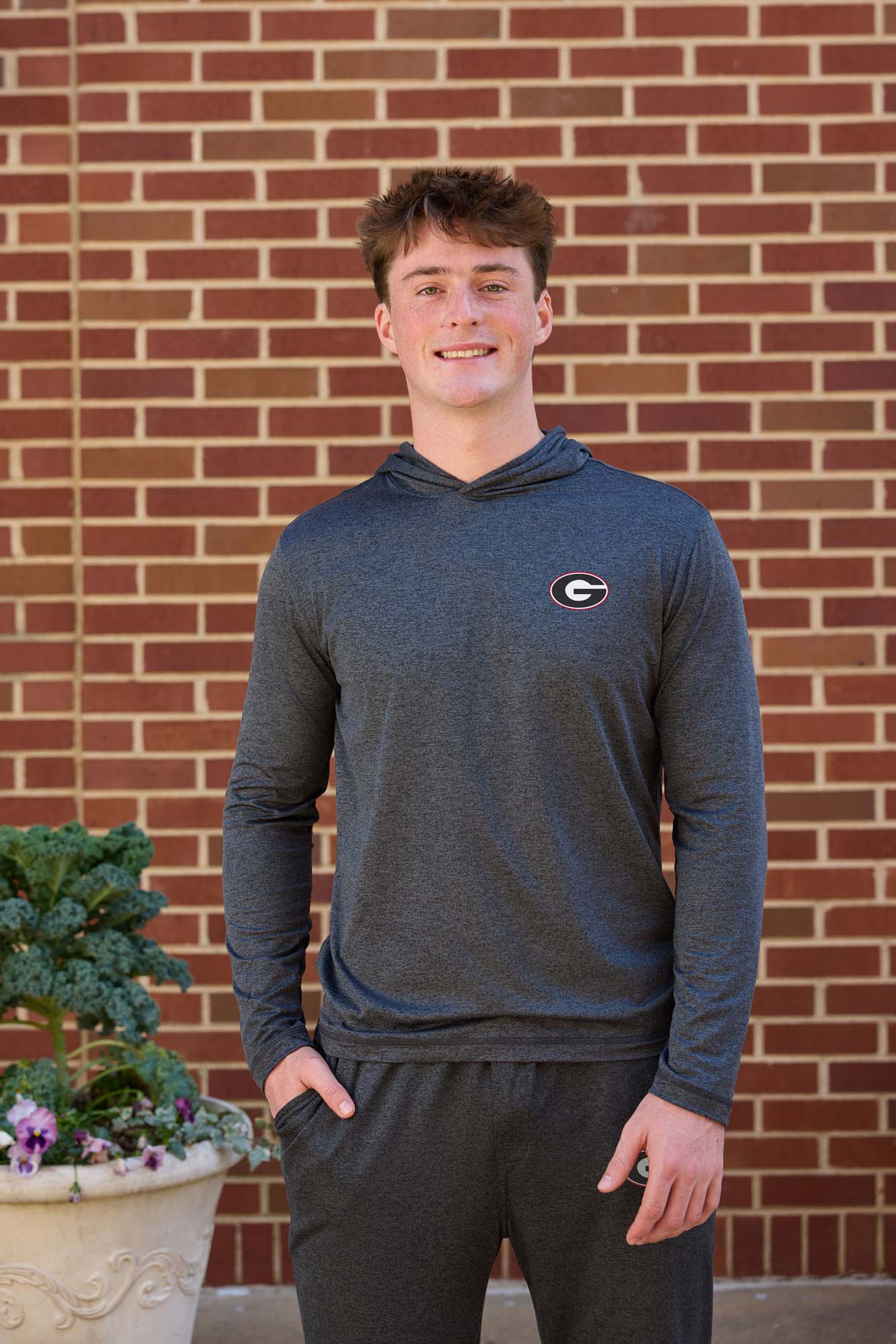 Georgia Logo FlowKnit Mens Hoodie