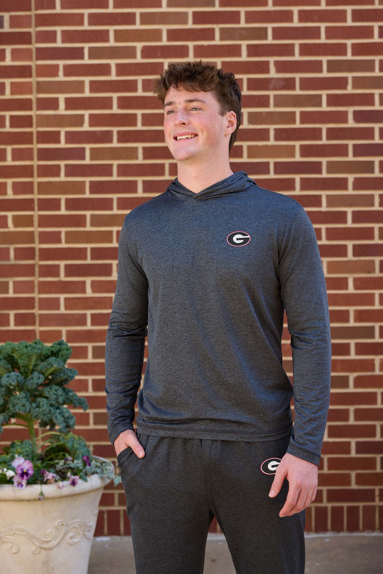 Georgia Logo FlowKnit Mens Hoodie