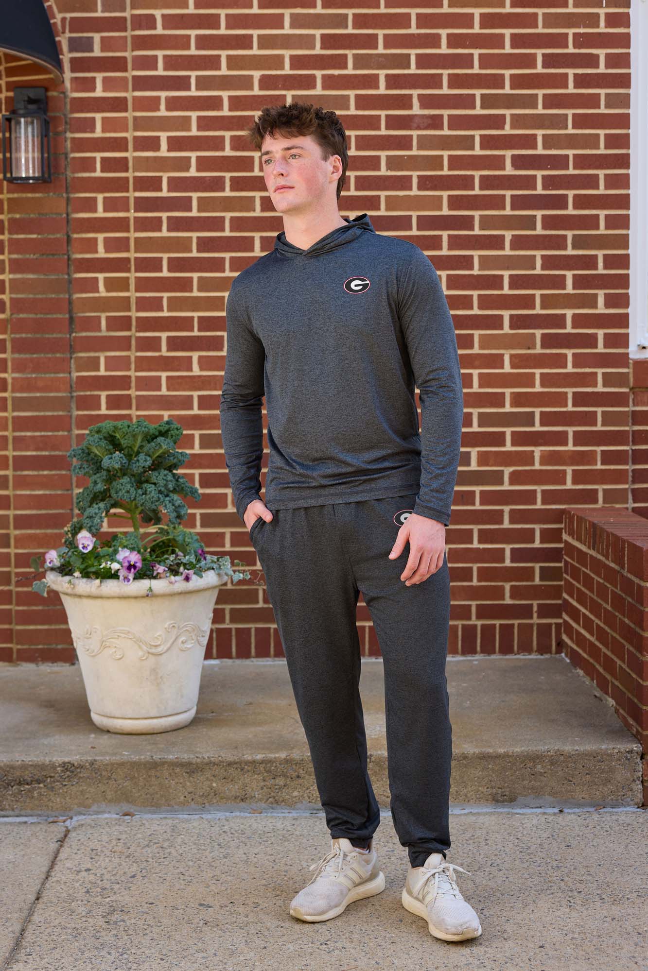 Georgia Logo FlowKnit Mens Hoodie