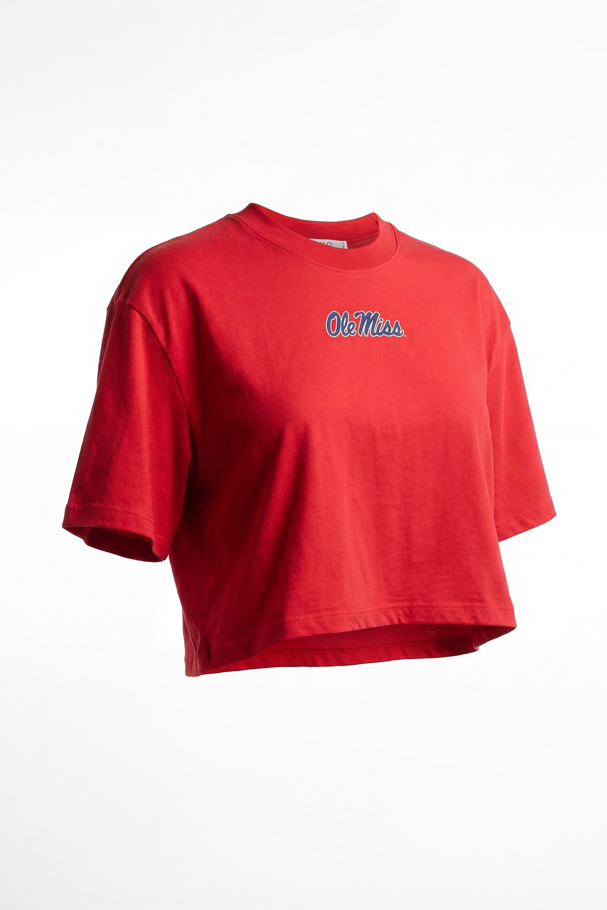 Ole Miss Logo Cloud Knit Boxy Crop Womens Tee