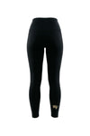 Black high-waisted leggings with a small gold 'WF' logo on the lower left leg, shown against a plain white background.
