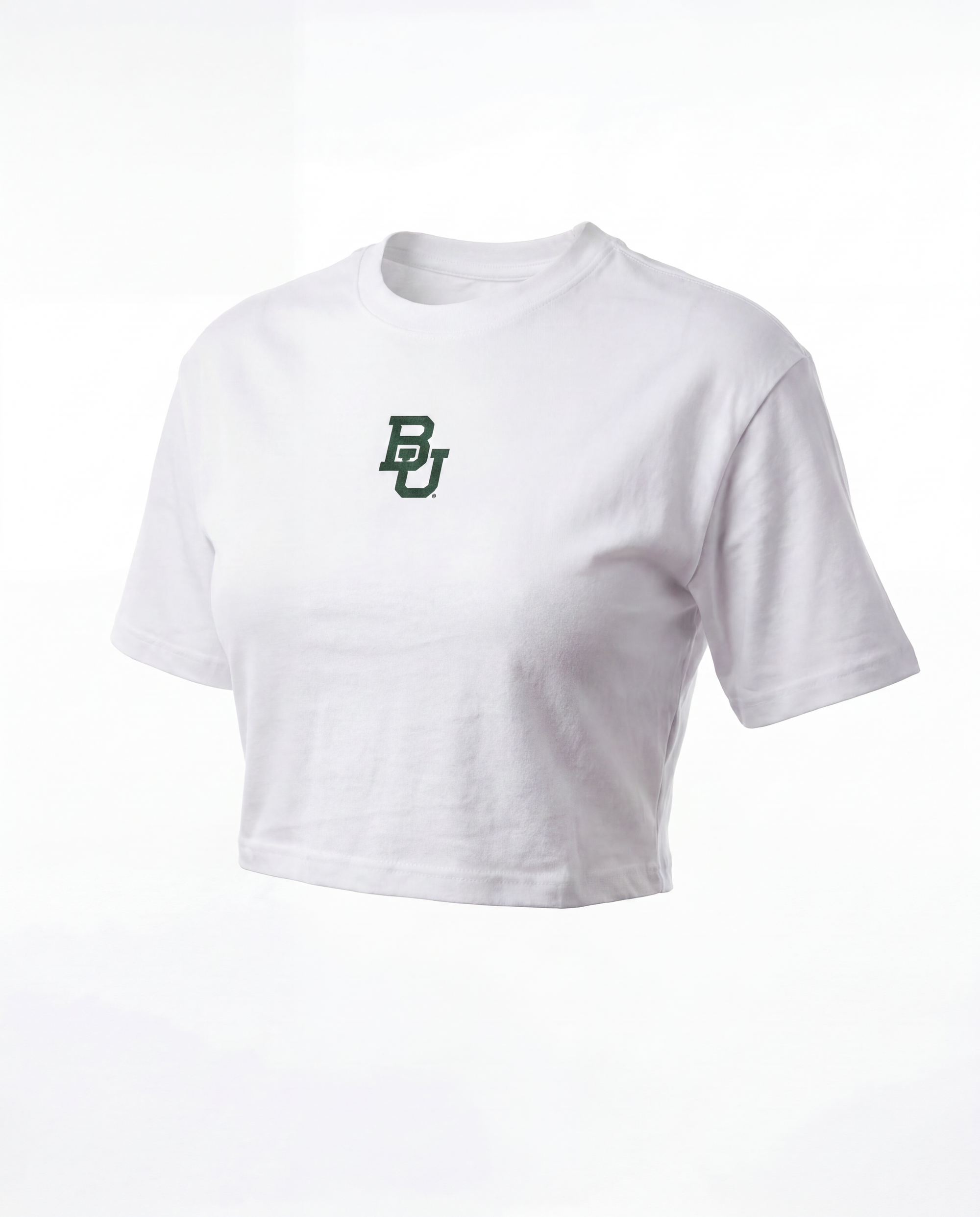 Baylor Logo Cloud Knit Boxy Crop Womens Tee
