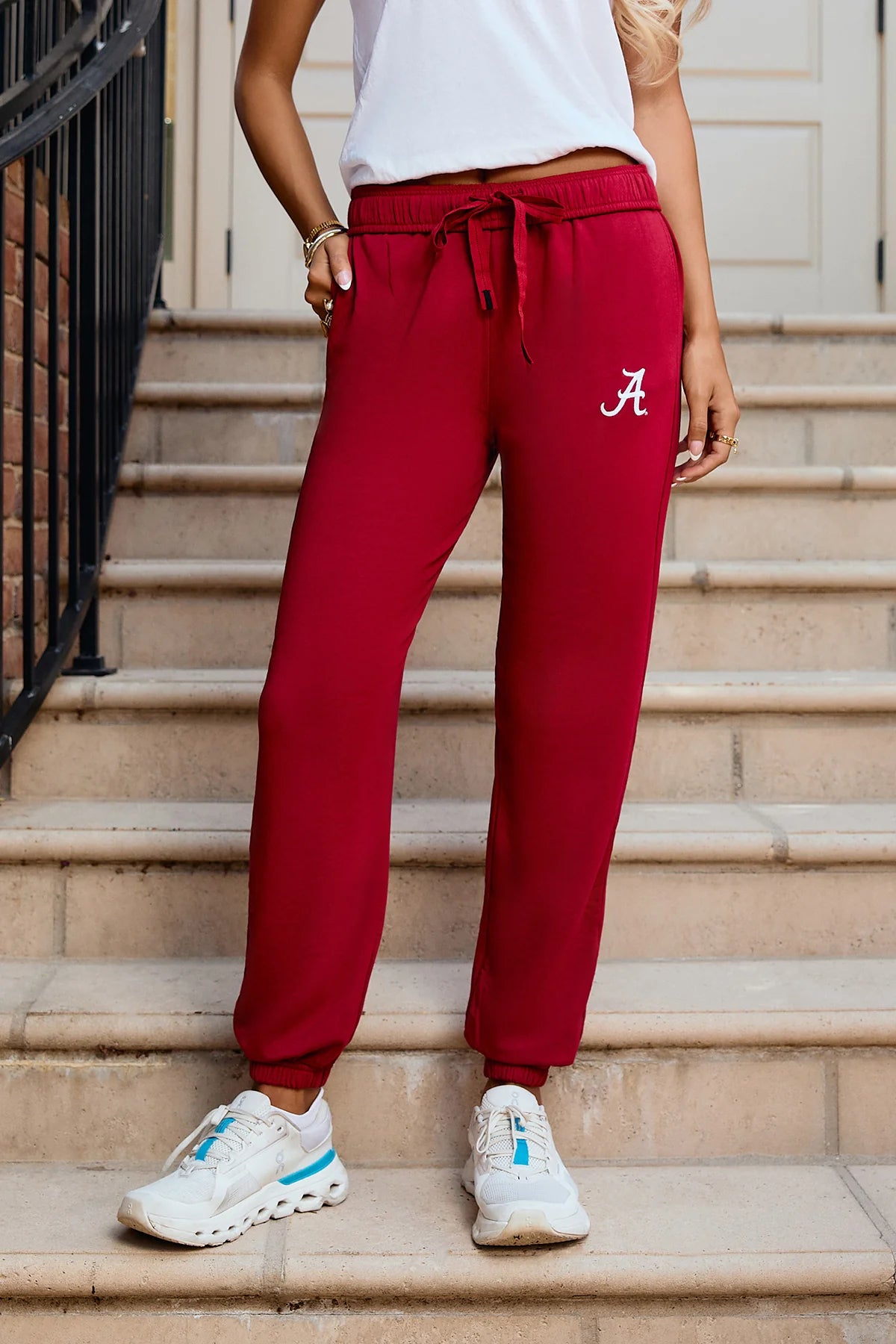 Logo Softest Fleece Jogger in Crimson