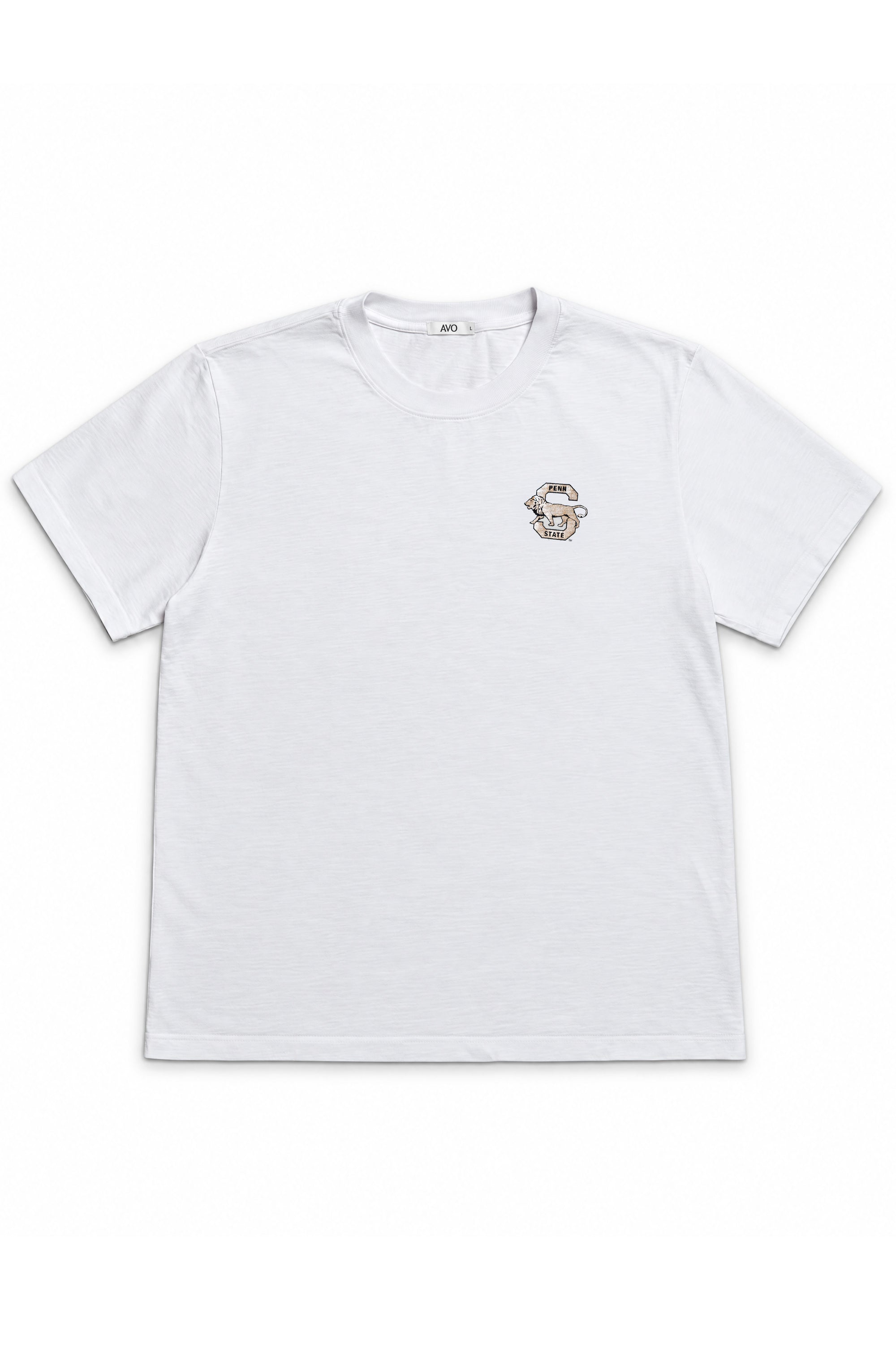 Penn State Men's Slub Jersey Tee with Silver Foil & Navy Print Vault Logo