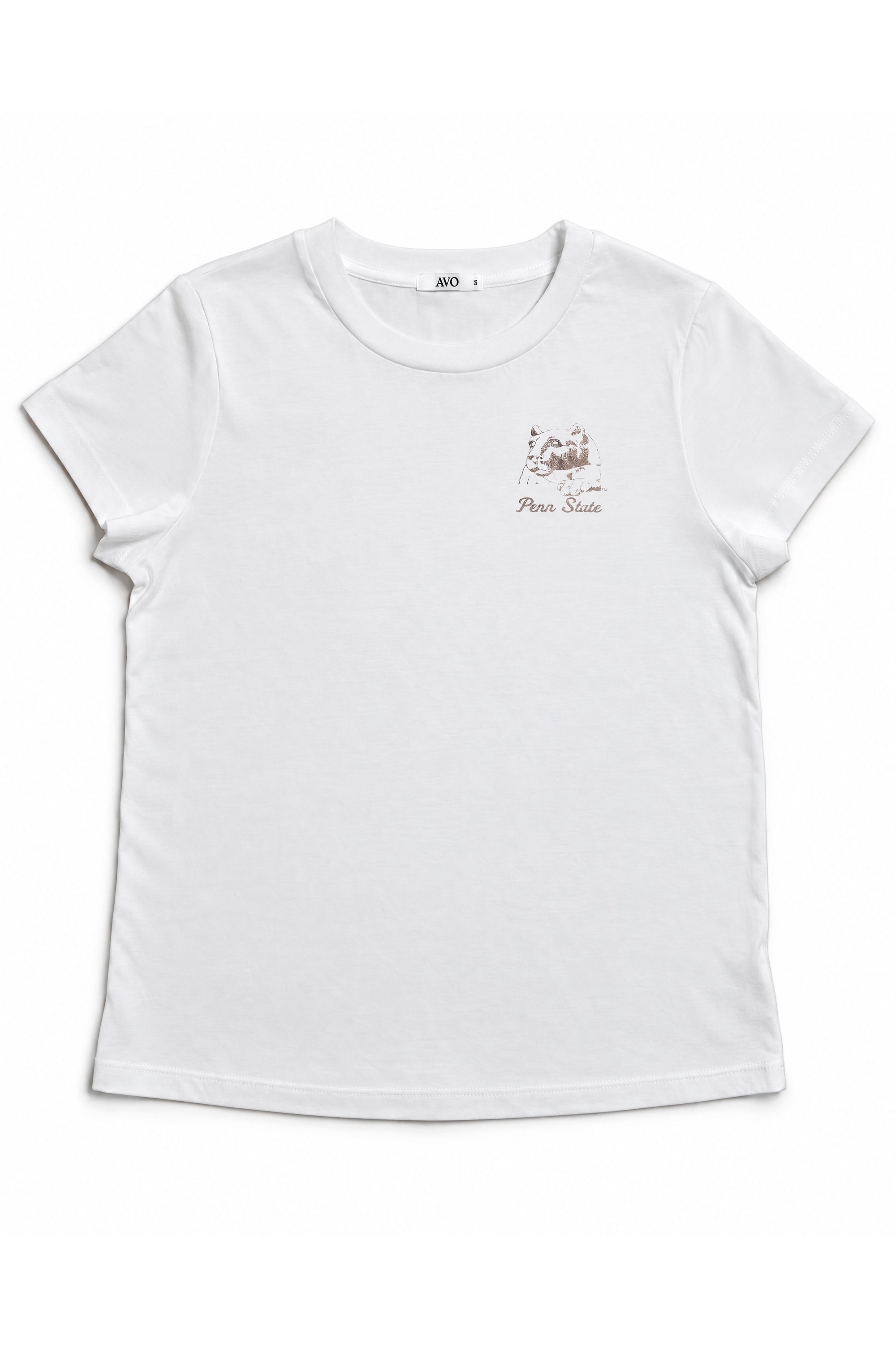 Penn State Women's Cloud Jersey Crew Neck Tee with Silver Foil Printed Vault Logo