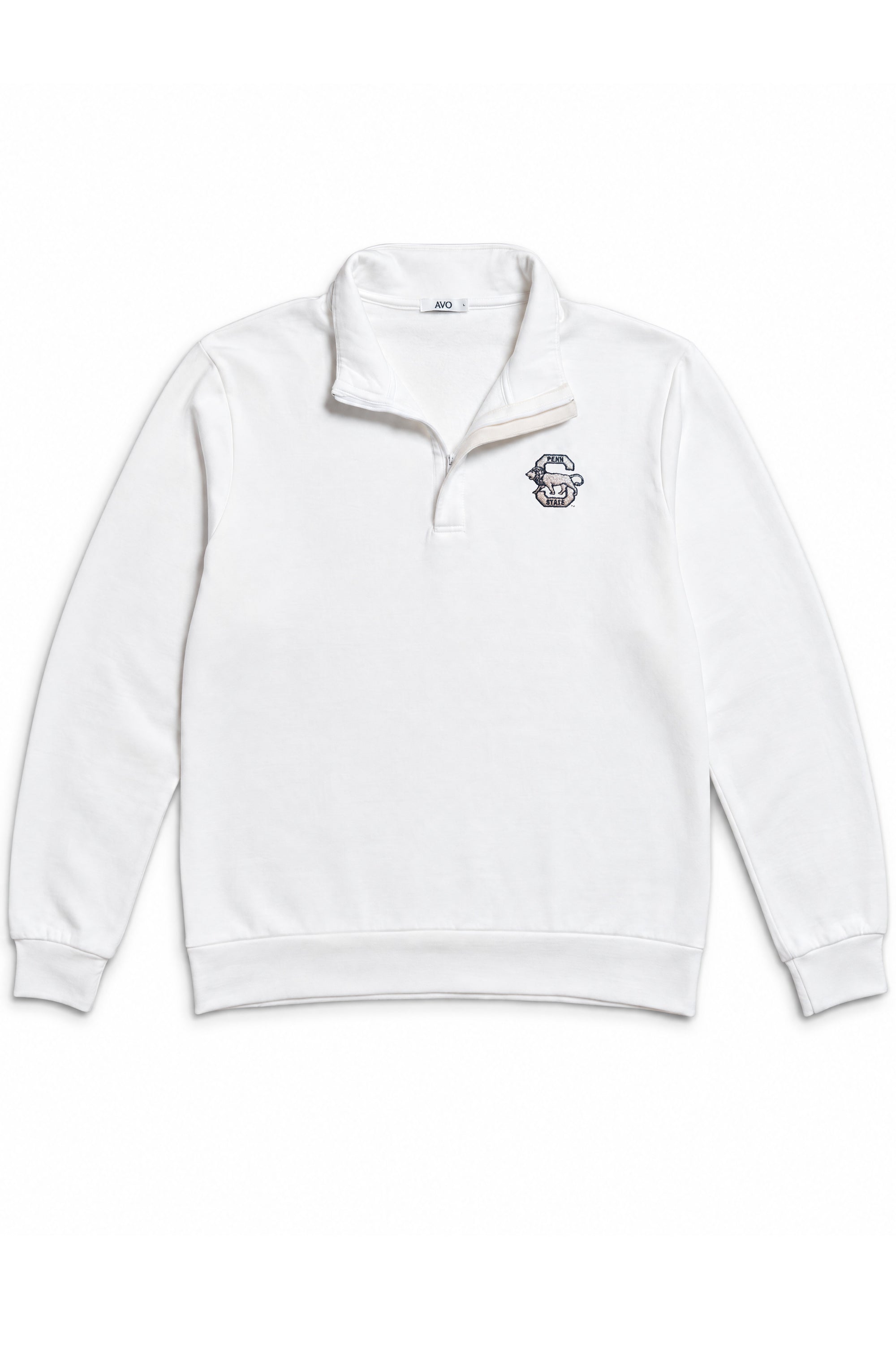 Penn State Men's Softest Fleece Quarter Zip with Grey & Navy Embroidered Vault Logo